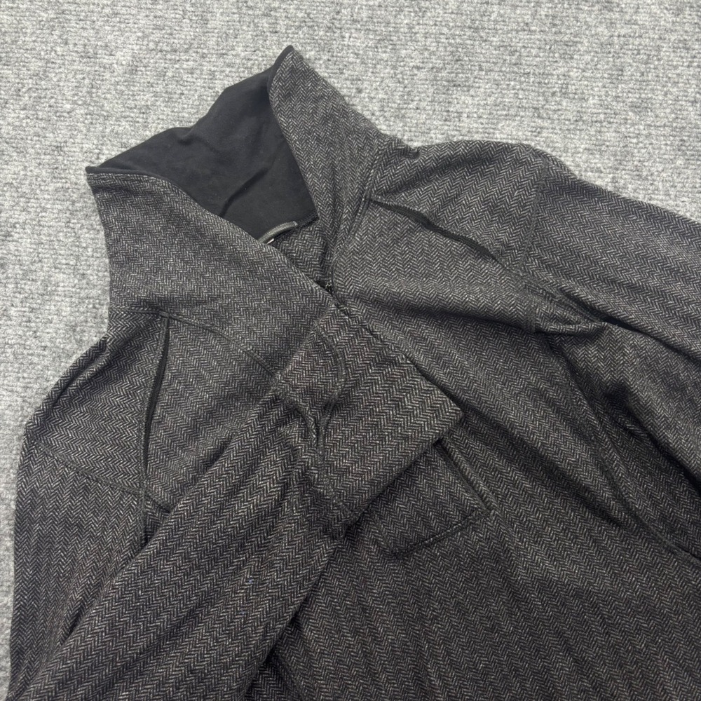 Lululemon Pullover 8 Grey Herringbone Quarter Zip Mock Neck Women's
